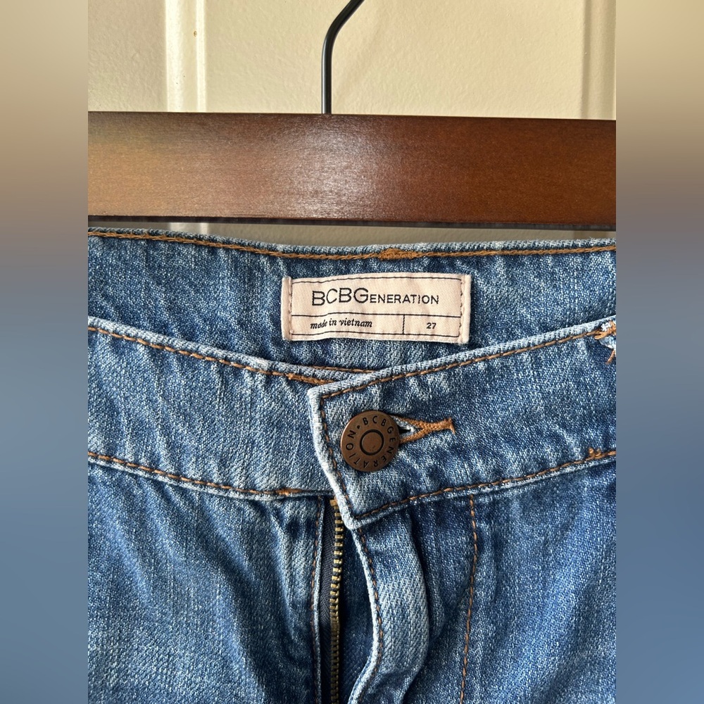 Bcbgeneration Light Blue Distressed Straight Leg … - image 4